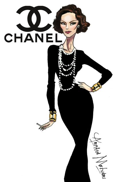 coco chanel fashion drawings|Coco Chanel illustration.